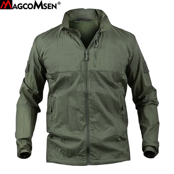 

magcomsen man ultralight skin jackets summer portable breathable camouflage waterproof jacket tactical jacket coat man ag-ply-26, Black;brown
