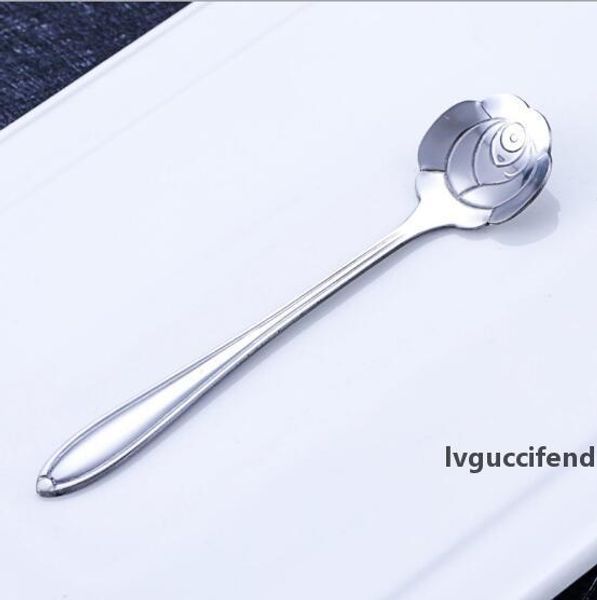 

2019-4 factory direct creative stainless steel casual coffee spoon stirring vacuum plating titanium nordic leaves spoon honey dessert spoon