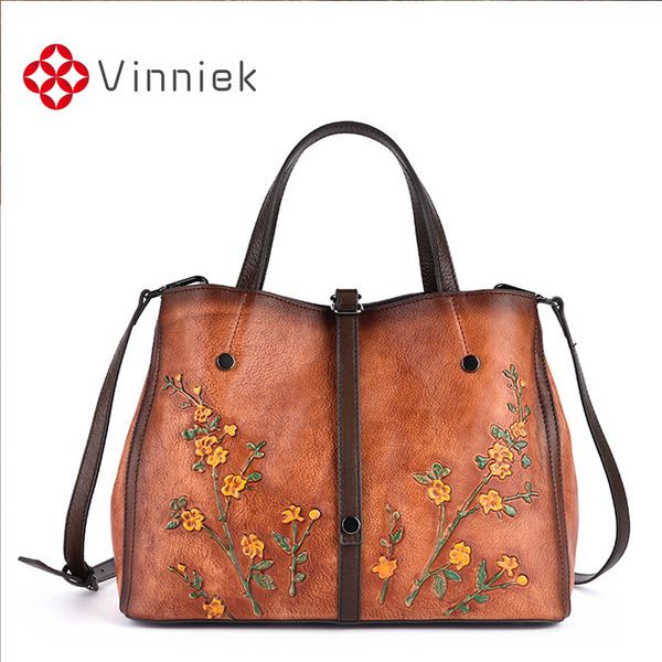 

genuine leather women handbags vintage embossed female shoulder bag large capacity women bags casual cross body bag for ladies