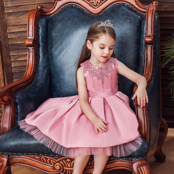 

2020 princess white pink flower girl dresses lovely ball gown party wedding girls dresses with bow sash, Red;yellow