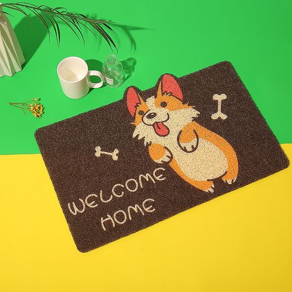 

cute pet door ring silk silk ring door mat cartoon gate thickened pvc mat subnet red cat dog carpet