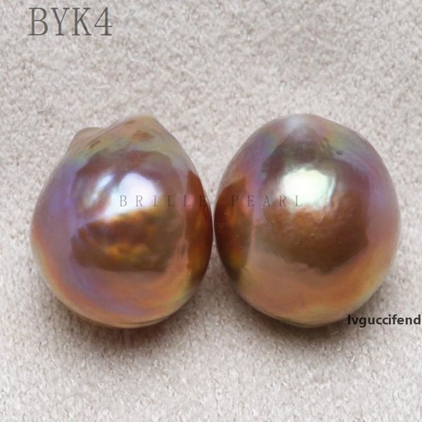 

edison baroque natural pair of irregular water beads purple pink golden pearl for diy drop earring jewelry making t200507