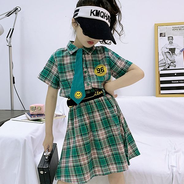 

plaid jazz dance clothes girls rave hip hop dance outfits kids street wear designer clothes jazz stage costume jl1142, Black;red