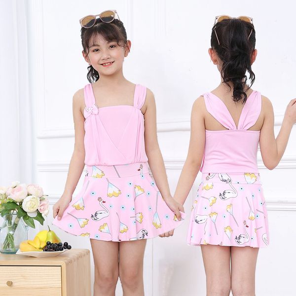 

br4sm children's princess dress swimsuit girls korean style one-piece princess dress style small medium and large children's swims, Black