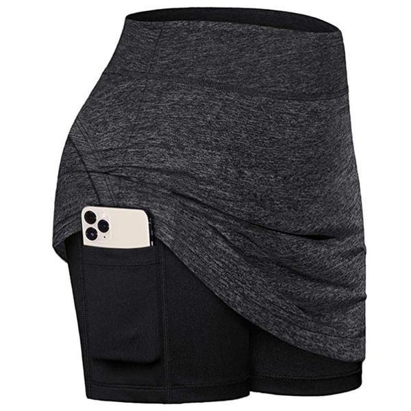 

womens yoga shorts tennis skirts run yoga inner shorts elastic golf pockets skirt fitness leggings short gym workout trousers, White;red