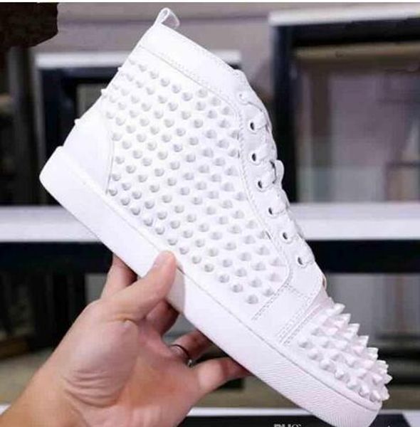 

r luxury red bottoms shoes men women red bottoms heels fashion spikes studded spikes flats sneakers red bottom shoes, Black