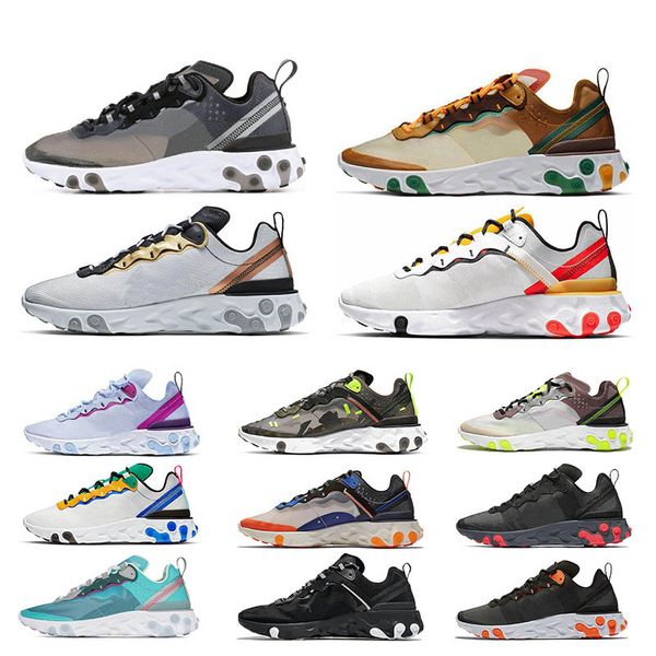 

react element 87 55 men women running shoes bred royal tint total orange hyper pink desert sand blue chill sports sneakers