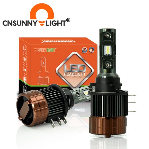 

cnsunnylight h15 canbus led headlight car bulbs 12000lm 6000k white high beam with drls mode light plug and play for 6 cx5