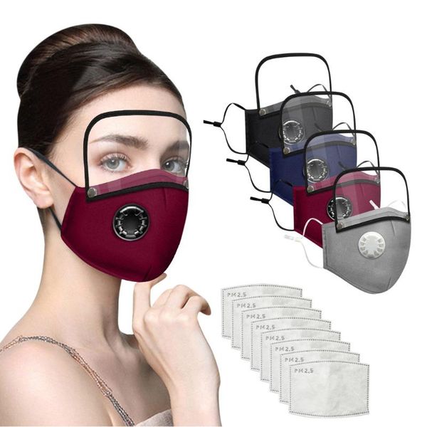 

usa scarf makse for germ protection for adults mouth maksa washable and reusable maske with filters detachable eye shield, Black