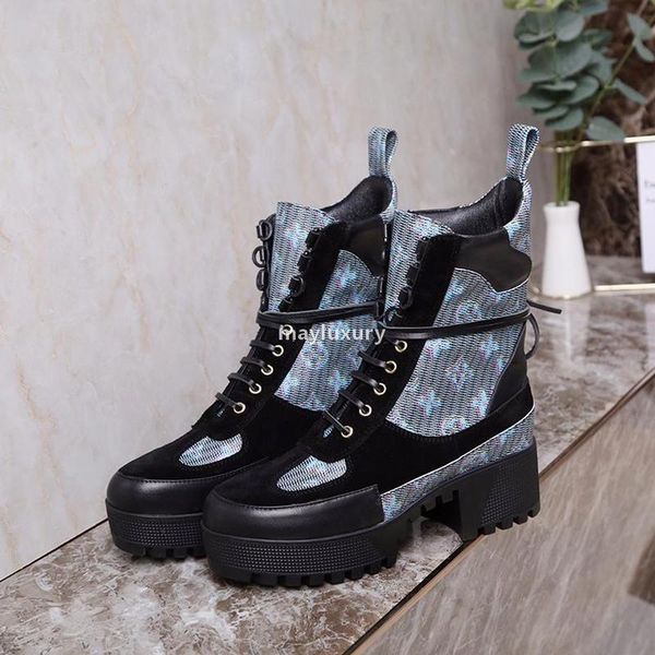 

new new women shoes fashion winter laureate platform desert boot chaussures de femme luxury womens shoes vintage l78 bottes femmes with orig, Black