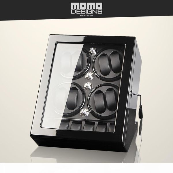 

j watch winder holder rotator box 8 +5 automatic watches display wood leahter winding watch box shaker mabuchi motor, Black;blue