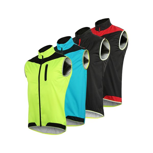 

outdoor pants windproof vest lightweight riding running sleeveless breathable sports windbreaker mountain bycicle clothing sleeveles, Black;green