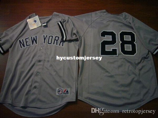 

custom majestic new york #28 david justice sewn baseball jersey gray any size mens stitched jerseys big and tall size xs-6xl for sale