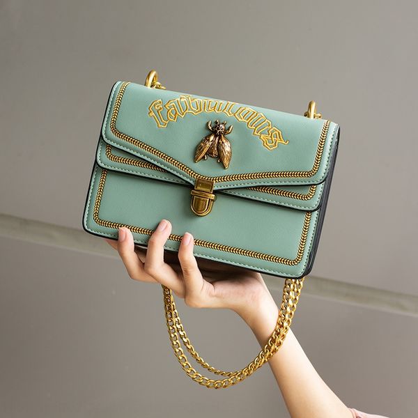 

women's shoulder square 2020 new french niche single shoulder messenger bag small ck thailand bee chain small square bag