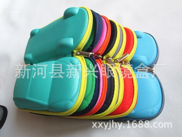

fashion case sun case zipper cute sun sunglasses box car glasses box, Blue