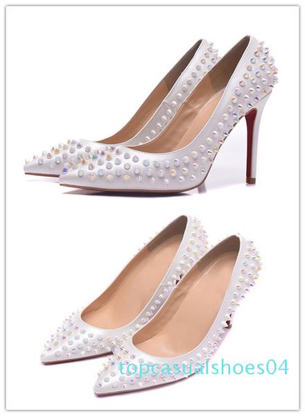 

designer fashion luxury designer womens shoe red bottom high heels nude black red leather pointed toes pumps dress shoe t04