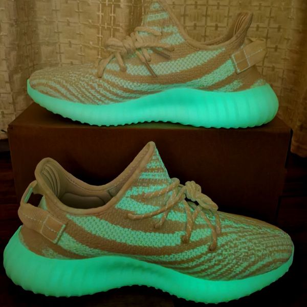 

find glow v2 triple white cream white kanye west shoes, shop cp9368 glow in the dark trainers men women running sneakers v2 wholesale