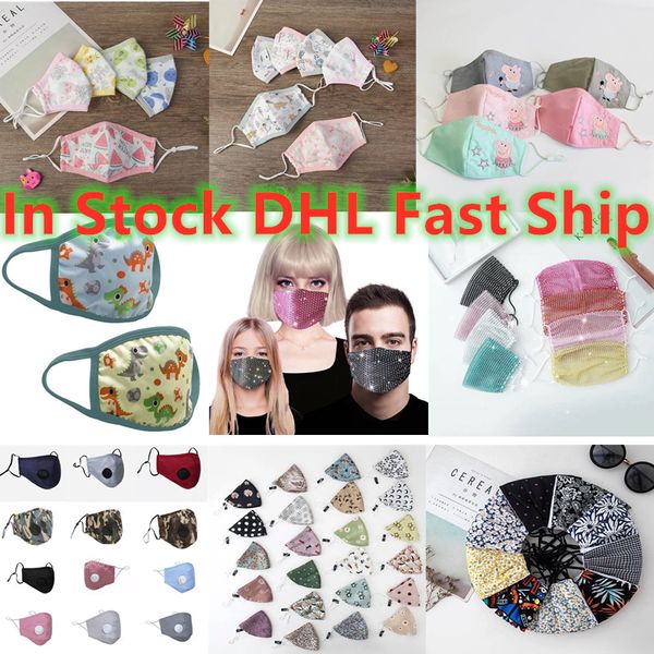 

in stock fast ship kids masks with breathing valve protective pm2.5 face masks washable fashion designer masks