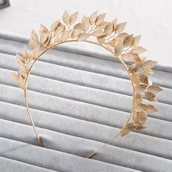 

урожай ручной gold leaf hairband для женщин тиара свадебные головной убор аксессуары для волос свадебный лоб волос ювелирных головной убор m, White;golden