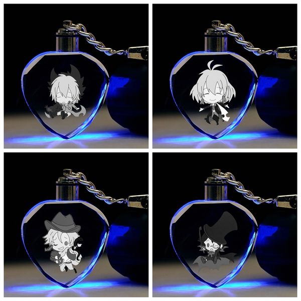 

servamp heart shaped anime led key chains figure keyring crystal toy keychain light keyholder gifts new, Silver