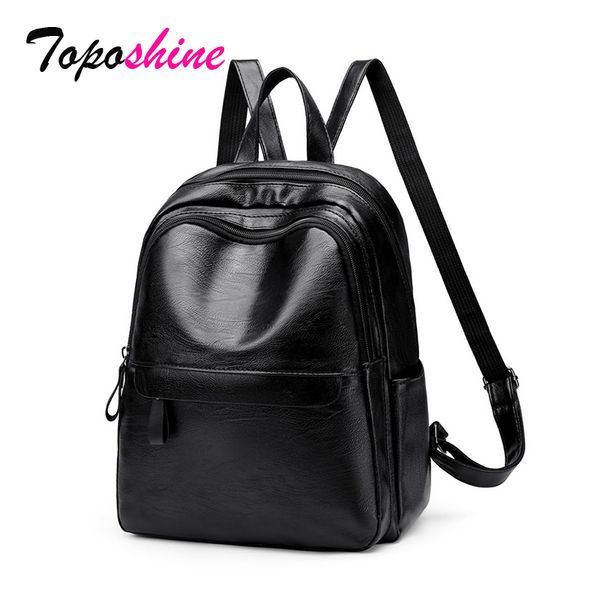 

shine 2020 new women pu luxury backpacks mochila feminina simple zipper backpacks large capacity leisure travel