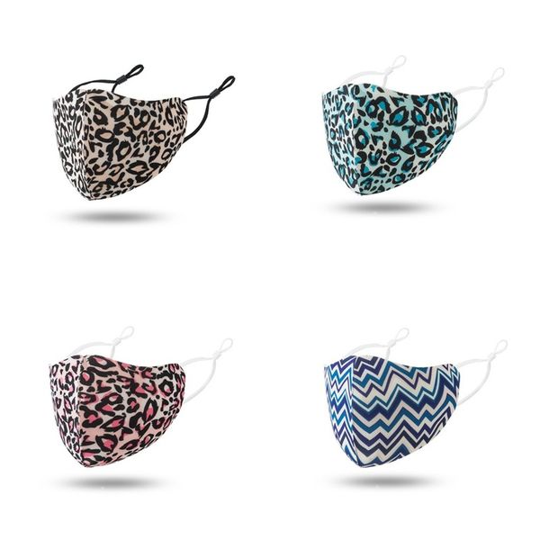 

dustproof reusable mask ventilations mascarilla washable cloth face masks ears clasp leopard print household sundries multicolor 2 7qya e2