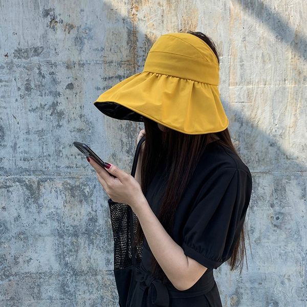 

women's fisherman sunscreen sunscreen thin korean style big edge fisherman sun hat all-match black plastic empty sun hat, Blue;gray