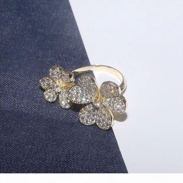 

sparkle riing with flower shape and all diamonds luxury ring with t logo s925 sterling silver lovers rings women marry wedding engagement, Slivery;golden