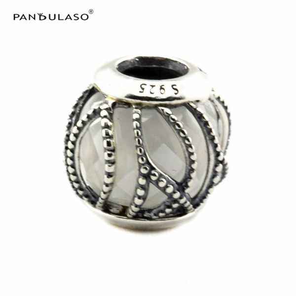 

clear cz white glass beads for woman diy fit original charms 925 silver bracelet & necklace round ball charms