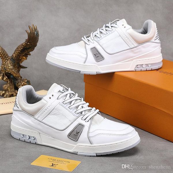 

luxury men shoes sneakers fashion leather breathable sports runner shoes zapatos de hombre mens casual shoes luxury trainer l57, Black