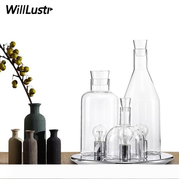 

modern guido rosati bacco design 123 bottle table lamp fashion clear milk white glass desk light bedside sofa side l restaurant lighting