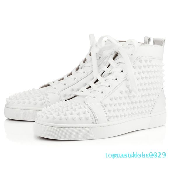 

1209 designer sneakers red bottom shoe low cut studded spikes luxury shoes for men and women party wedding crystal leather sneakers t13, Black