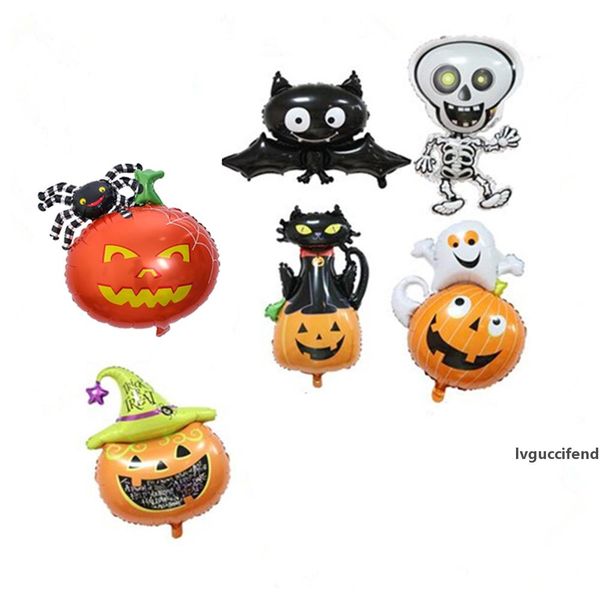

halloween balloons bat cat skeleton pumpkin spider jumbie halloween decoration foil balloon inflatable toy party supplies jk1909