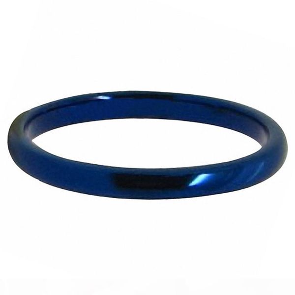 

blue tungsten rings high polish dome wedding band ring men's women's jewelry, Slivery;golden
