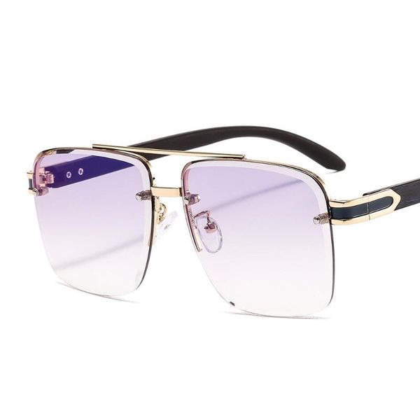 

2020 luxury square sunglasses women brand designer retro alloy frame big sun glasses vintage gradient male oculos feminino, White;black