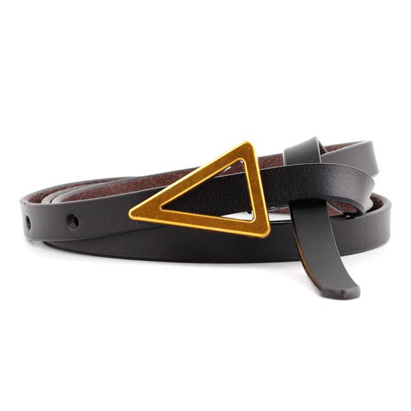 

2020 new women's thin white red brown genuine leather cowskin belt female vintage buckle belts for women dresses ceinture femme, Black;brown