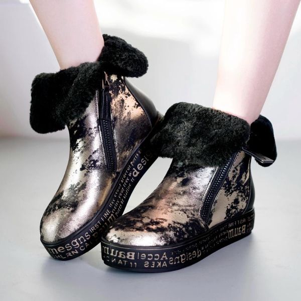 

doratasia женщины brand дизайнерские середина теленок обувь 2020 casual boots женщины круглый toe zipper платформы winter snowboots, Black