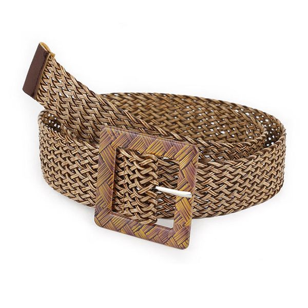 

2020 fashion straw belt women braided waist plus size female belts for women 2020 woven buckle boho wide cummerbunds braid belt, Black;brown