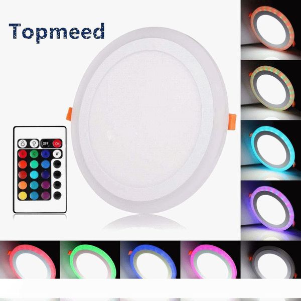 

acrylic dimmable dual color white rgb embeded led panel light 6w 9w 18w 24w downlight recessed lights indoor lighting with remote controlle