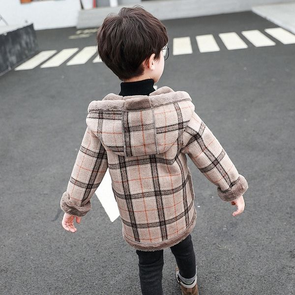 

boy's 2019 winter korean style children's woolen thickened baby season woolen trench windbreaker wool coat woolcoat mid-length, Blue;gray