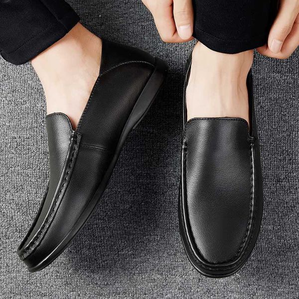 

leather men on zapatos para leisure casuales flat casual sport male sale causal man slip hombre sneakers masculino cuero de, Black
