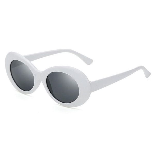 

2020 Clout goggle Kurt Cobain glasses oval sunglasses ladies trendy hot Vintage retro sunglasses Women's white black eyewear UV400