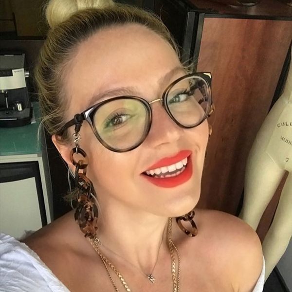 

95150 new round frame women's plain spring fashionable personalized leopard-print frame decorative glasses glasses, Silver