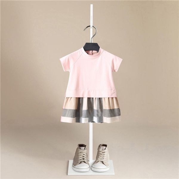 

girl dress 2019 new baby dresses stripe summer short sleeve princess dress female baby summer clothes kids girl clothes t200716, Red;yellow