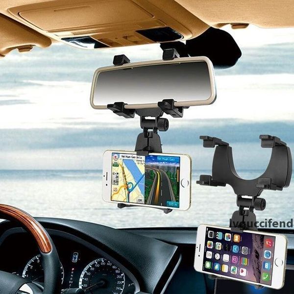 

dhl car auto rearview mirror mount cell phone holder bracket stands for samsung xiaomi huawei for iphone mobile phone gps
