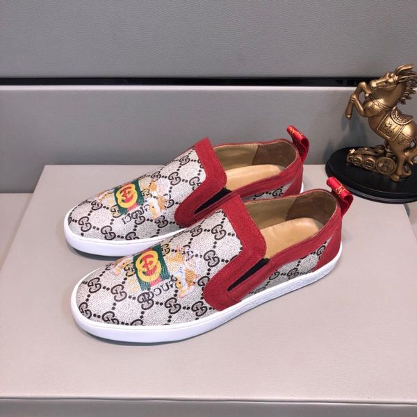 

2019y весной и летом новые печати мужской ленивый обувь педали низкая обувь повседневная обувь, удобные одиночные ботинки оригинальной короб, Black