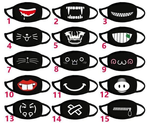 

cute teeth smile bear mask winter mask creative cotton cool travel face cover men women kpop mask decorative black props