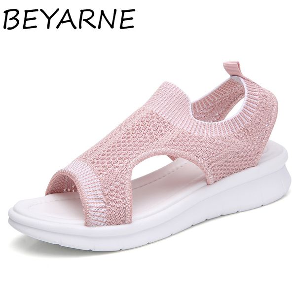 

beyarnewomen sandals 2020 women shoes women summer wedge comfort sandals ladies flat slingback flat sandalias, Black