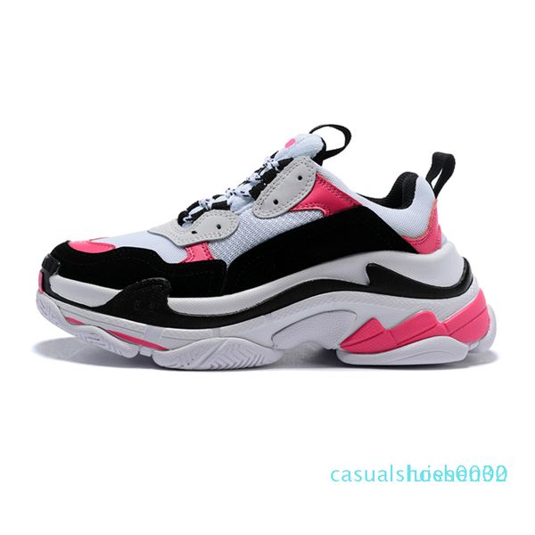 

2020 triple s fashion designer shoes platform sneakers for women luxury black bred white green pink mens casual shoe outdoor walkingl30 c02
