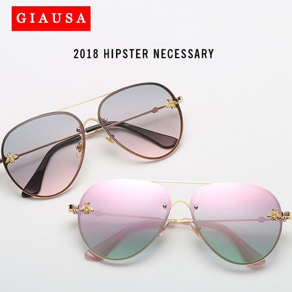 

2020 new cute bee sunglasses european and american personality fashion frameless ocean piece toad sunglasses zonnebril dames, White;black